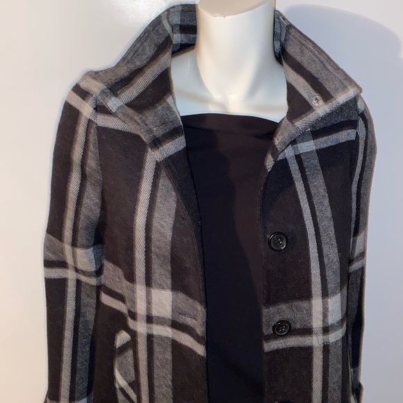 Beautiful black and gray Burberry print wool jacket, Chinese style collar - Picture 6 of 7